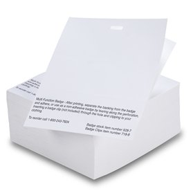 Cartes d'identification adhésives blanches de 4 po x 3 po